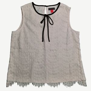 Vince Camuto Romantic Ivory Lace Overlay Top SZ PS